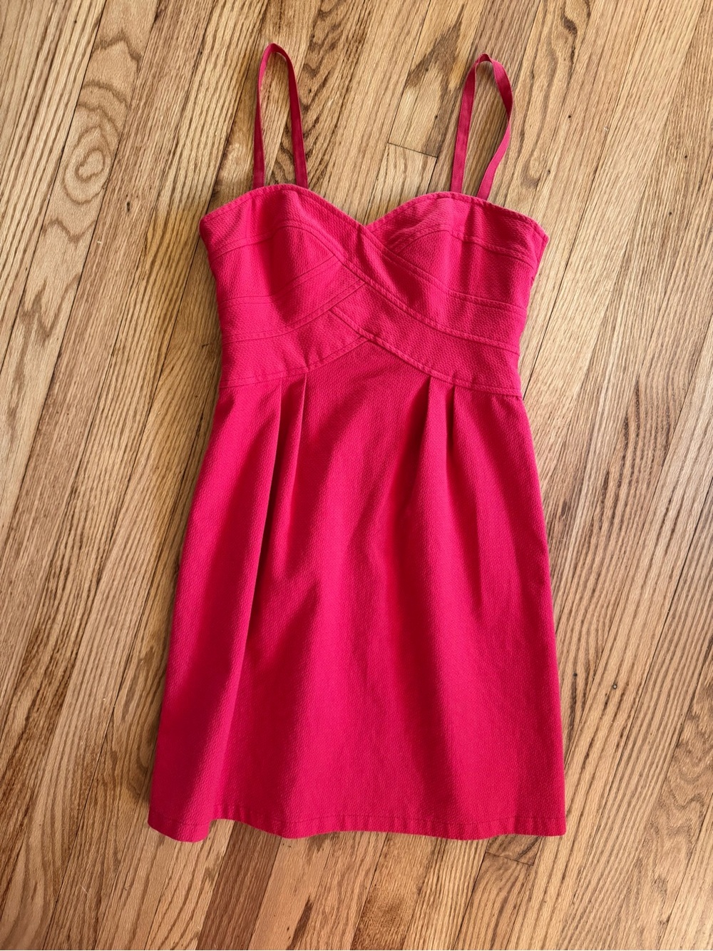 Nanette Lepore Red Cotton Mini Dress with Spaghetti Straps